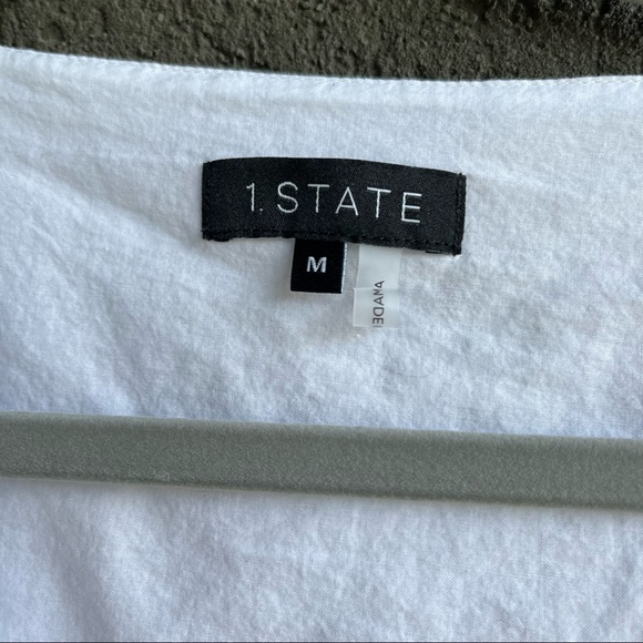 State White Eyelet Tie Waist Dress Size Medium - Picture 5 of 7